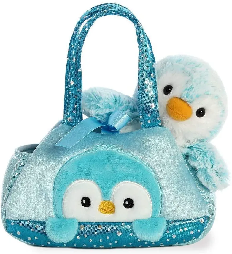 Staff Pick Adult Collectible AURORA 32834 Fancy Pals Peek-a-Boo Pom Pom Penguin Blue