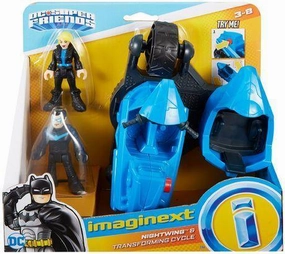International Icon Pixar Favorite Imaginext DC Super Friends Nightwing & Transforming Cycle