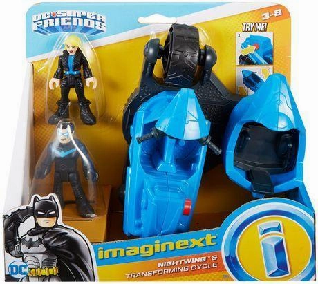 International Icon Pixar Favorite Imaginext DC Super Friends Nightwing & Transforming Cycle