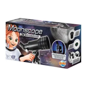 BUKI France Moonscope Telescope with 30 Activities Vinyl Replica