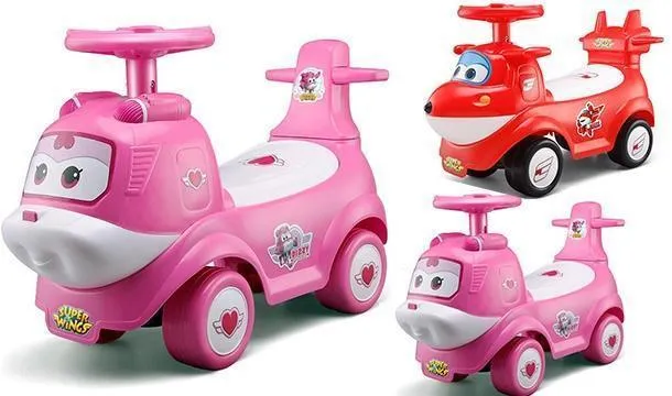 Personalized Card Superwings JETT Kids Ride on Air Plane Car with Music Function - Pink
