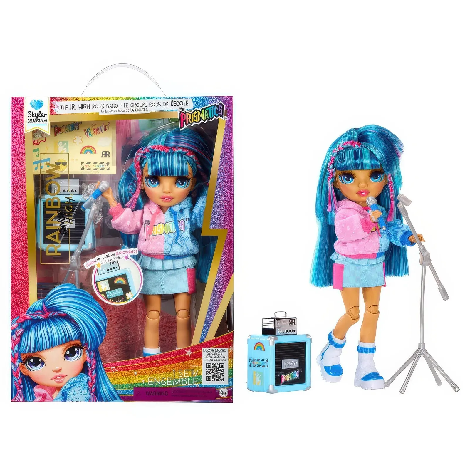 Designer Art Premium Model Rainbow High Jr High Rock Band - Skyler Blue 23cm Fashion Doll