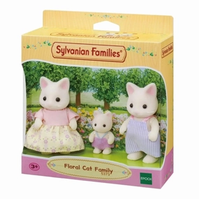 Sylvanian Families Flora Cat Family Threesome Teen Bedroom Rubber Toy