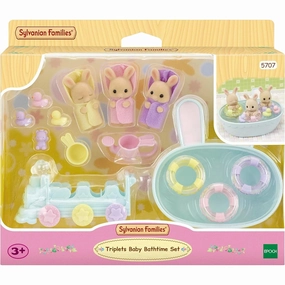 Painted Model Generational Gift Sylvanian Families Triplets Baby Bathtime Set