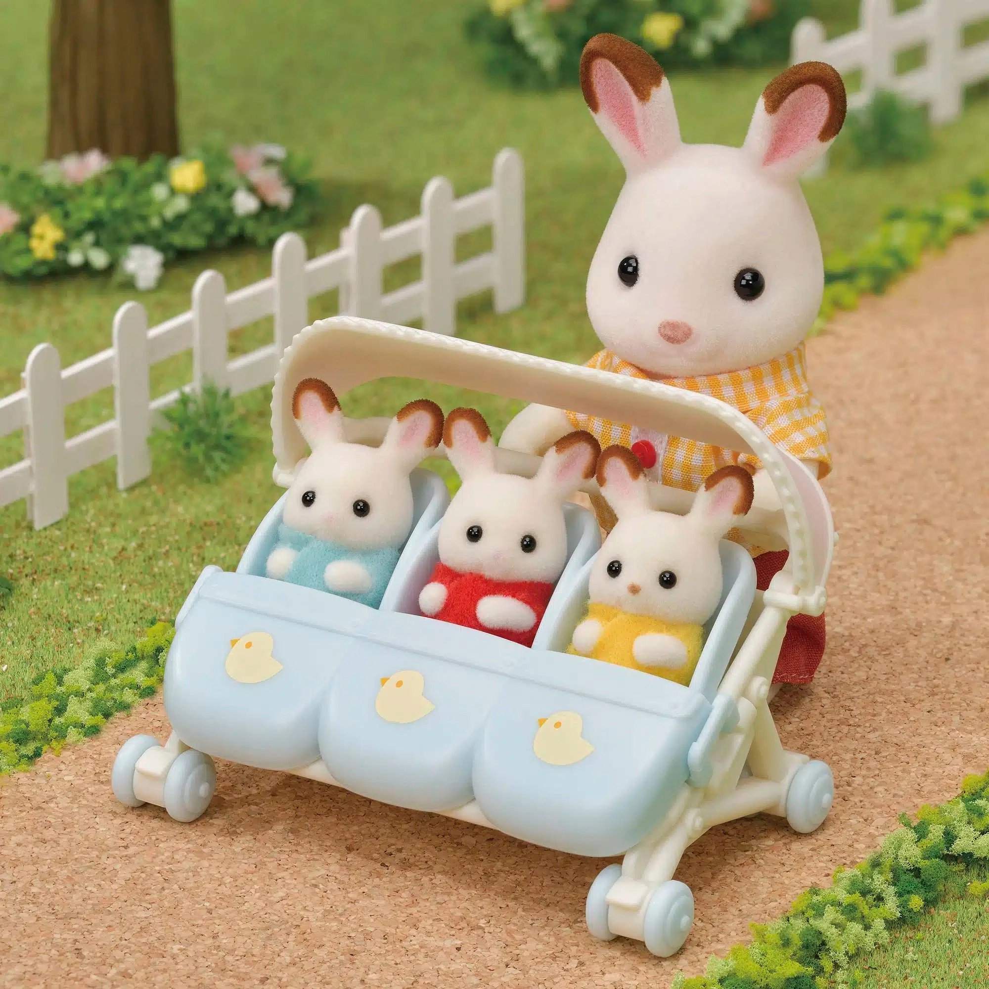 Media Attention Sylvanian Families Triplets Stroller