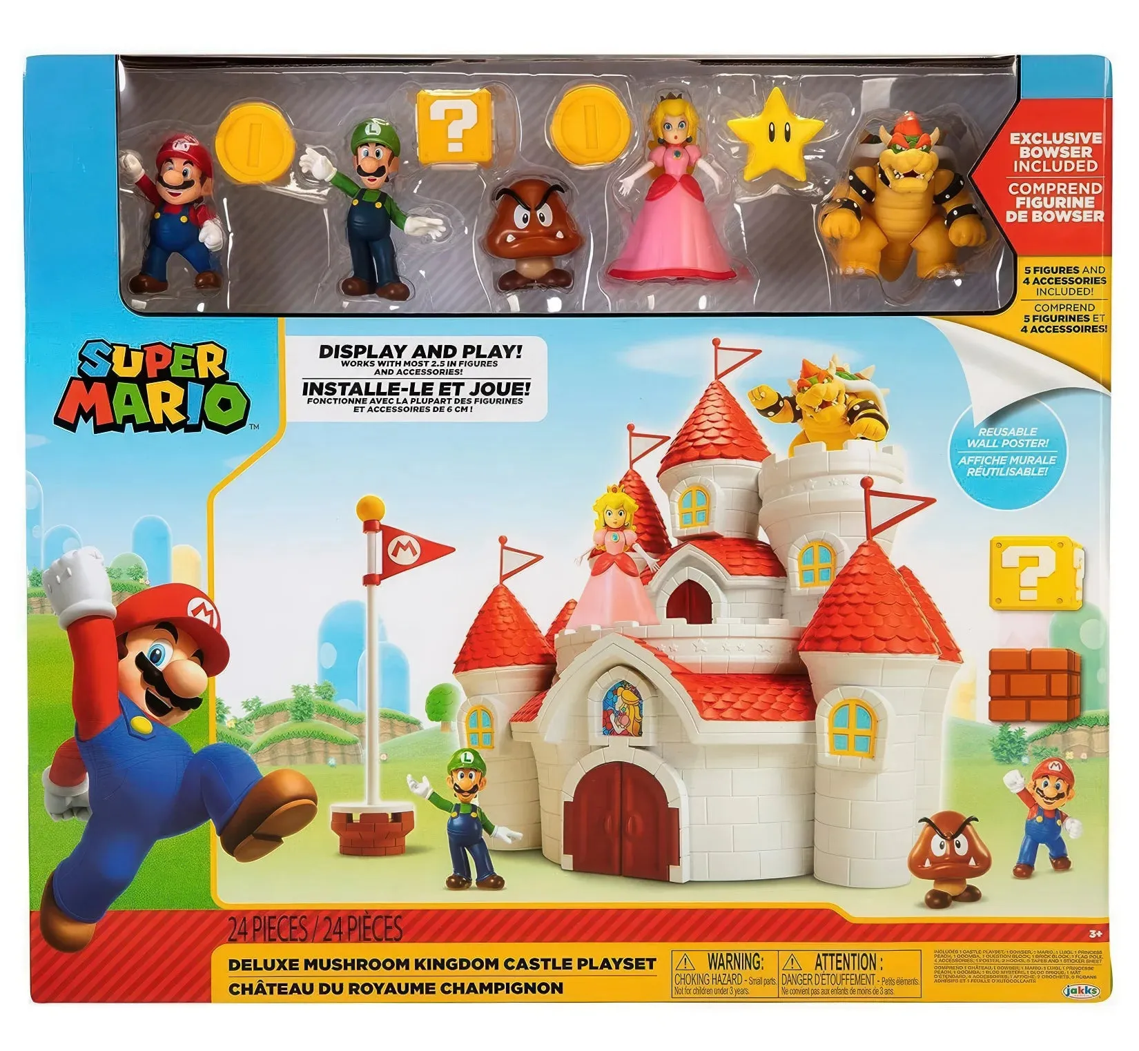 Super Mario Bros Mushroom Kingdom Deluxe Castle Playset Miniature Art Sculpture Reproduction