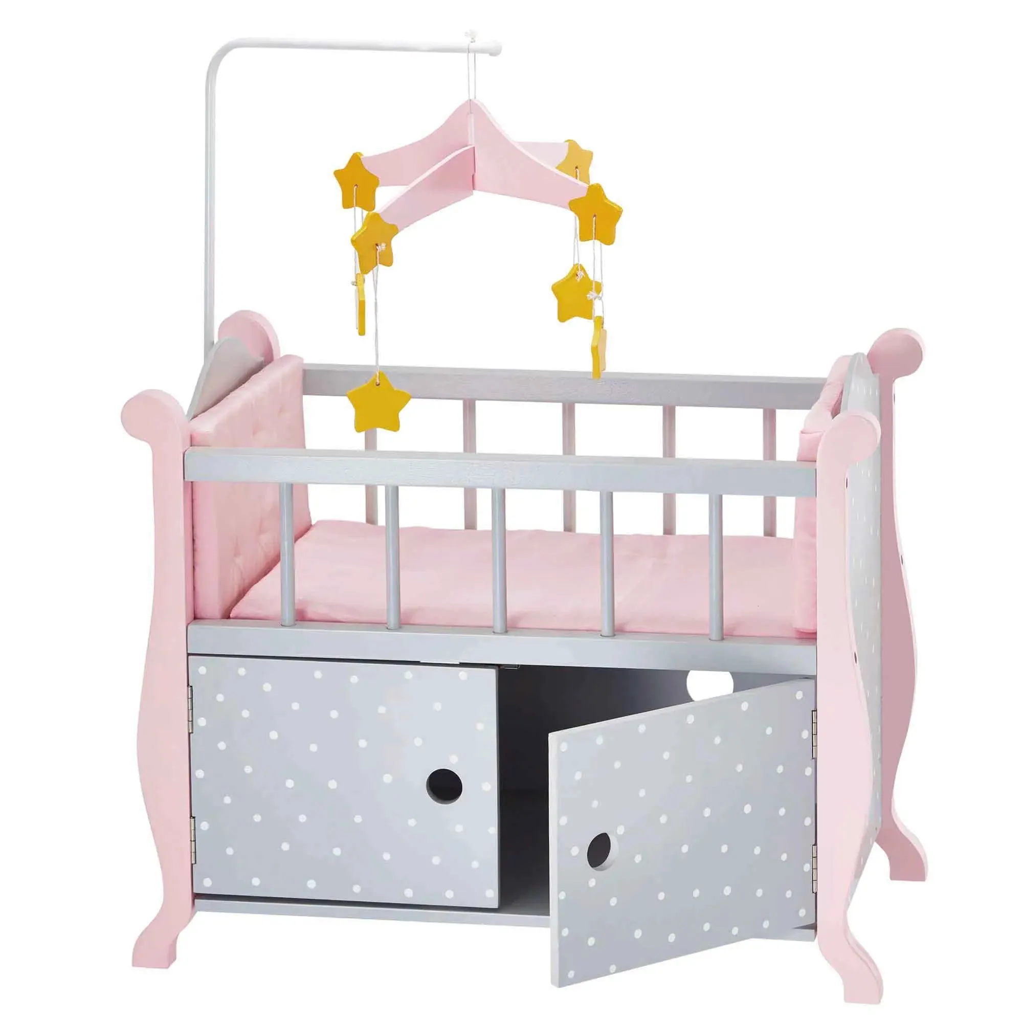 Teamson Olivia's Little World Polka Dot Princess Wooden Baby Doll Crib Grand Prize