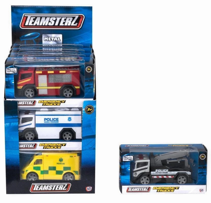 Glass Art Super Deformed Teamsterz Emergency Vehicles 4-inch - Assortment