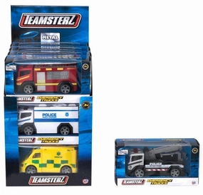 Glass Art Super Deformed Teamsterz Emergency Vehicles 4-inch - Assortment