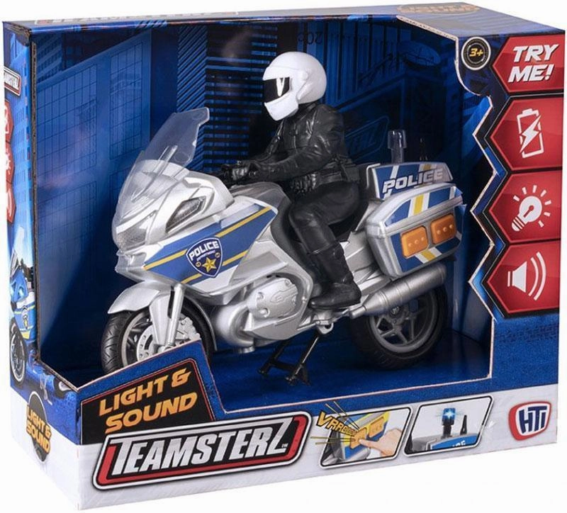Teamsterz Light & Sound Police Motorbike with Figure Game Merch Posable Hero
