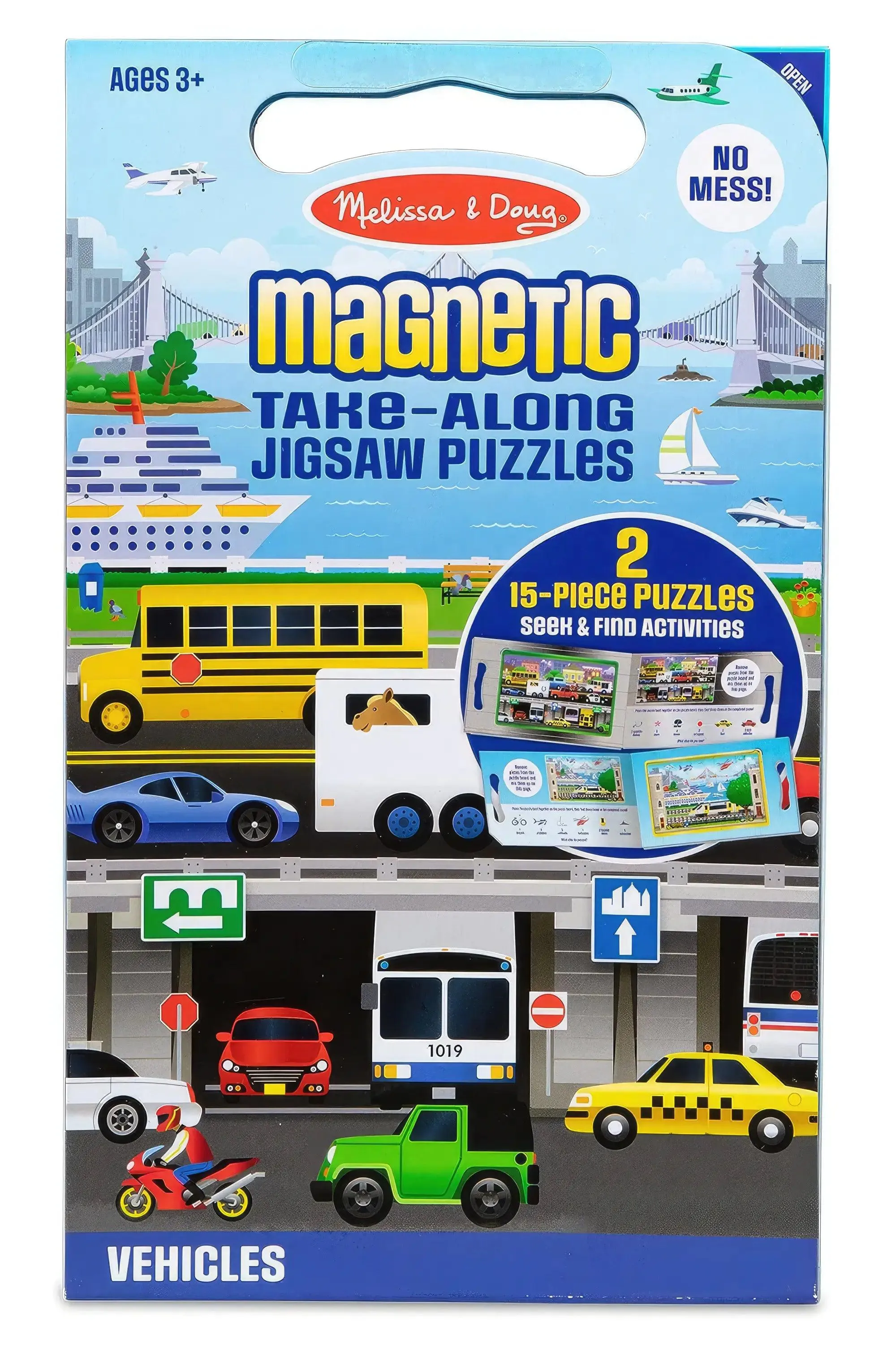 Articulated Joints Melissa & Doug Take Along Magnetic Jigsaw Puzzles Travel Toy Vehicles