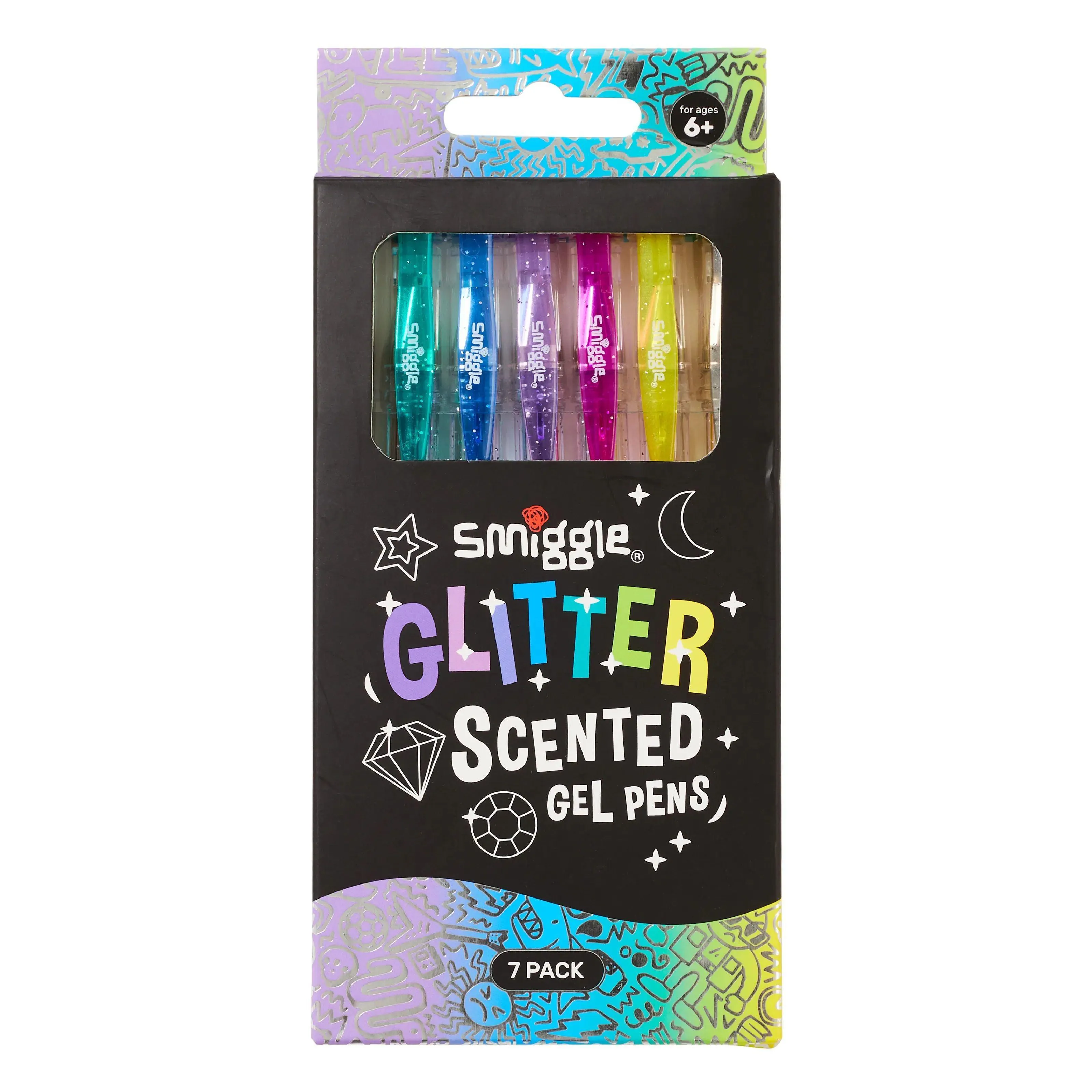 SMIGGLE Sparkle Scented Gel Pen Pack X7 - Colour Mix Series Collection Pokemon Creature