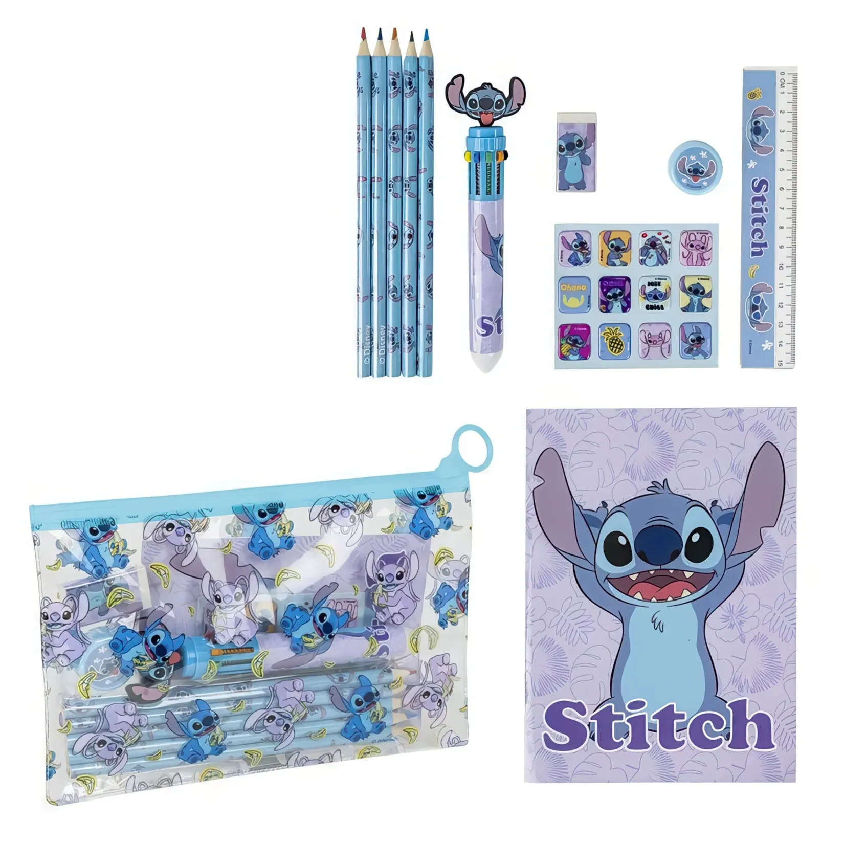 Mini Statue Disney Stitch School Stationery Set - Eva