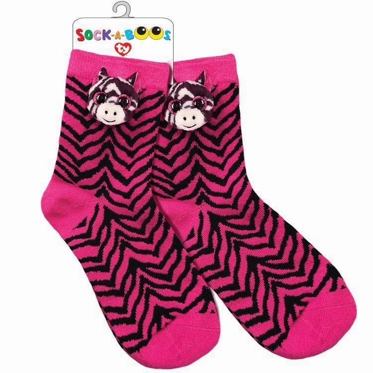 Hobby Kit Ty Beanie Boo Fashion Slipper Socks - Zoey Zebra