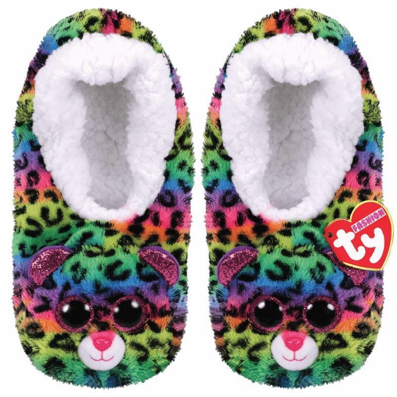 Fathers Day Ty Beanie Boo Soft Plush Slippers - Dotty Leopard