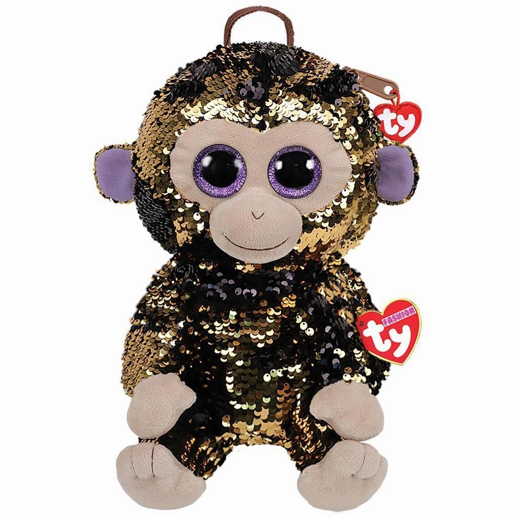 Ty Coconut The Monkey Sequin Backpack 33cm Gift Guide Porcelain Doll