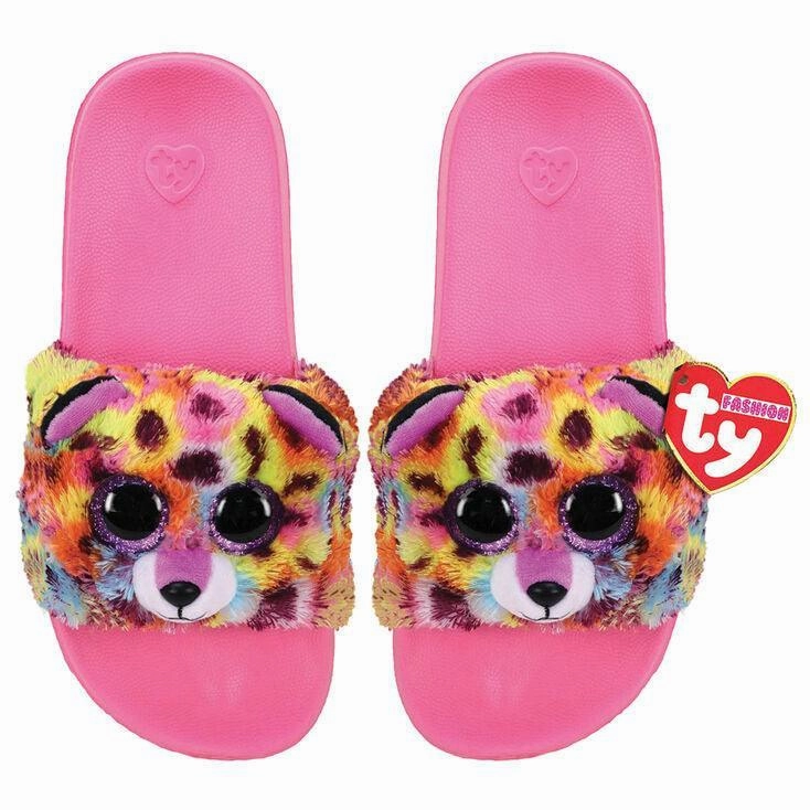 Child Safe Ty Fashion Slide Slippers Giselle Leopard - Size 32-34