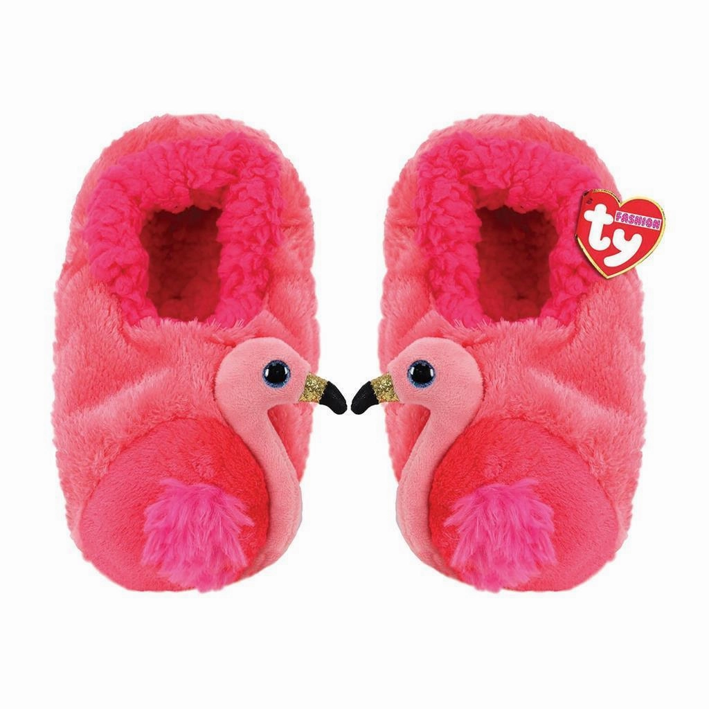 Ty Fashion Slippers Gilda Flamingo - Size 32-34 NFC Feature Educational Toy