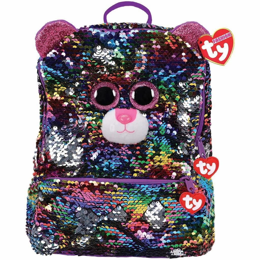 Ty Square Plush Sequin Backpack ?C Dotty the Leopard Niche Interest