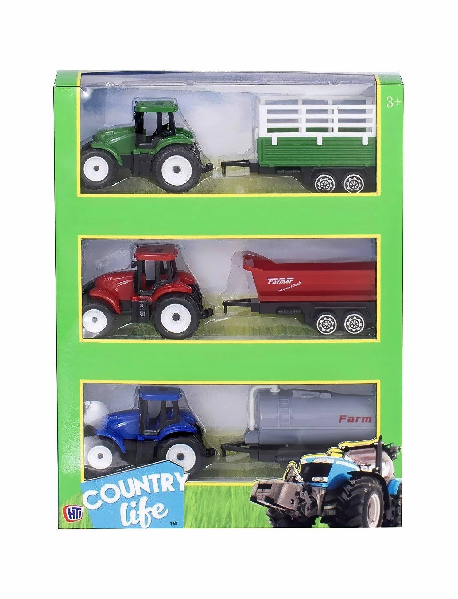 Teamsterz Country Life Tractor And Trailer Playset - Pack of 3 Chibi Replica Spacecraft Model