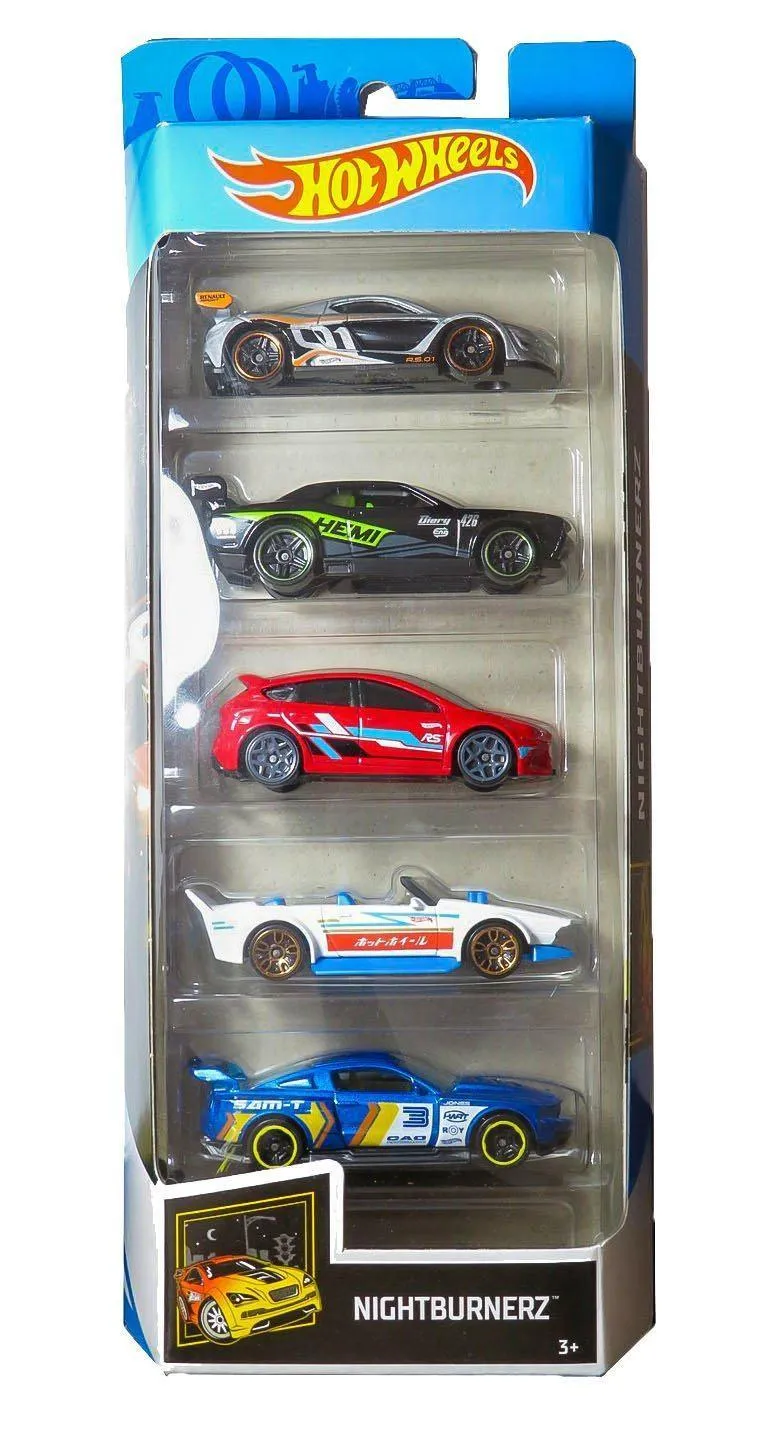 TV Series Limited Model Hot Wheels Nightburnerz Set of 5 Diecast Cars
