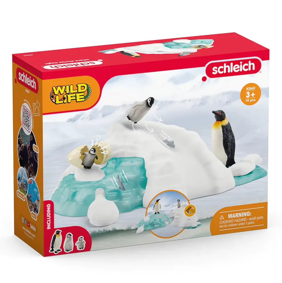 Landmark Replica Schleich 42661 WildLife Penguin Family Fun Playset