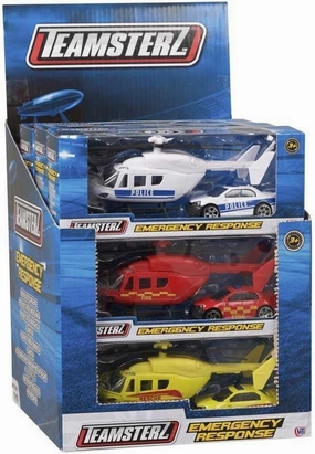 Teamsterz Emergency Response Helicopter & Car Playsets Oceanic Art