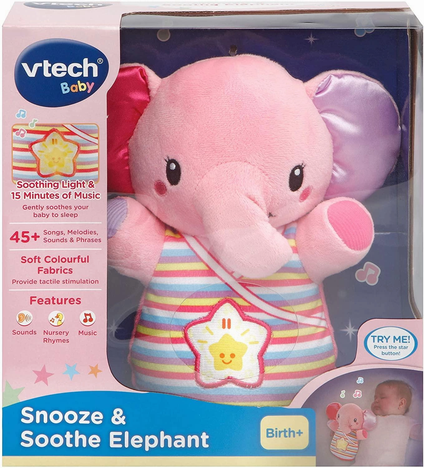 Avid Fan VTech 508653 Snooze and Soothe Elephant Pink