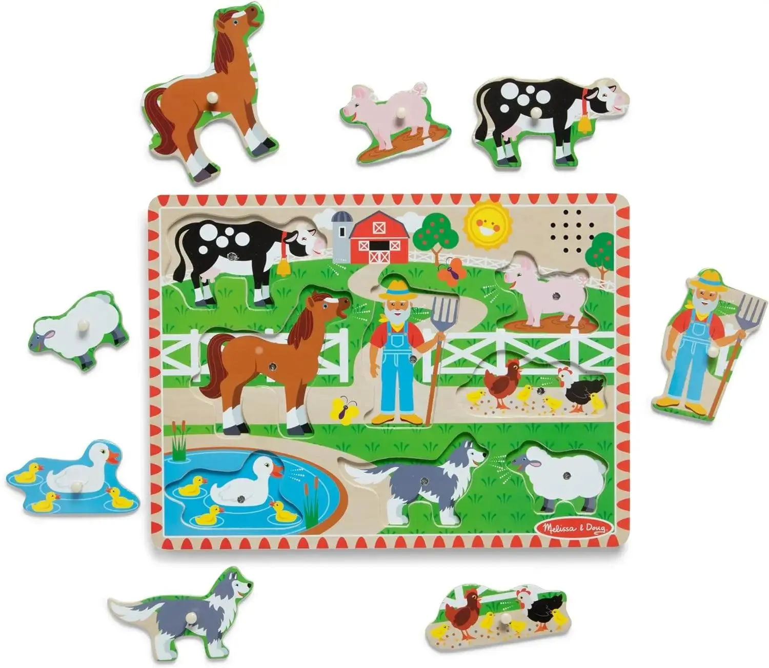 Bookcase Display Melissa & Doug Old MacDonald's Farm Sound Wooden Puzzle