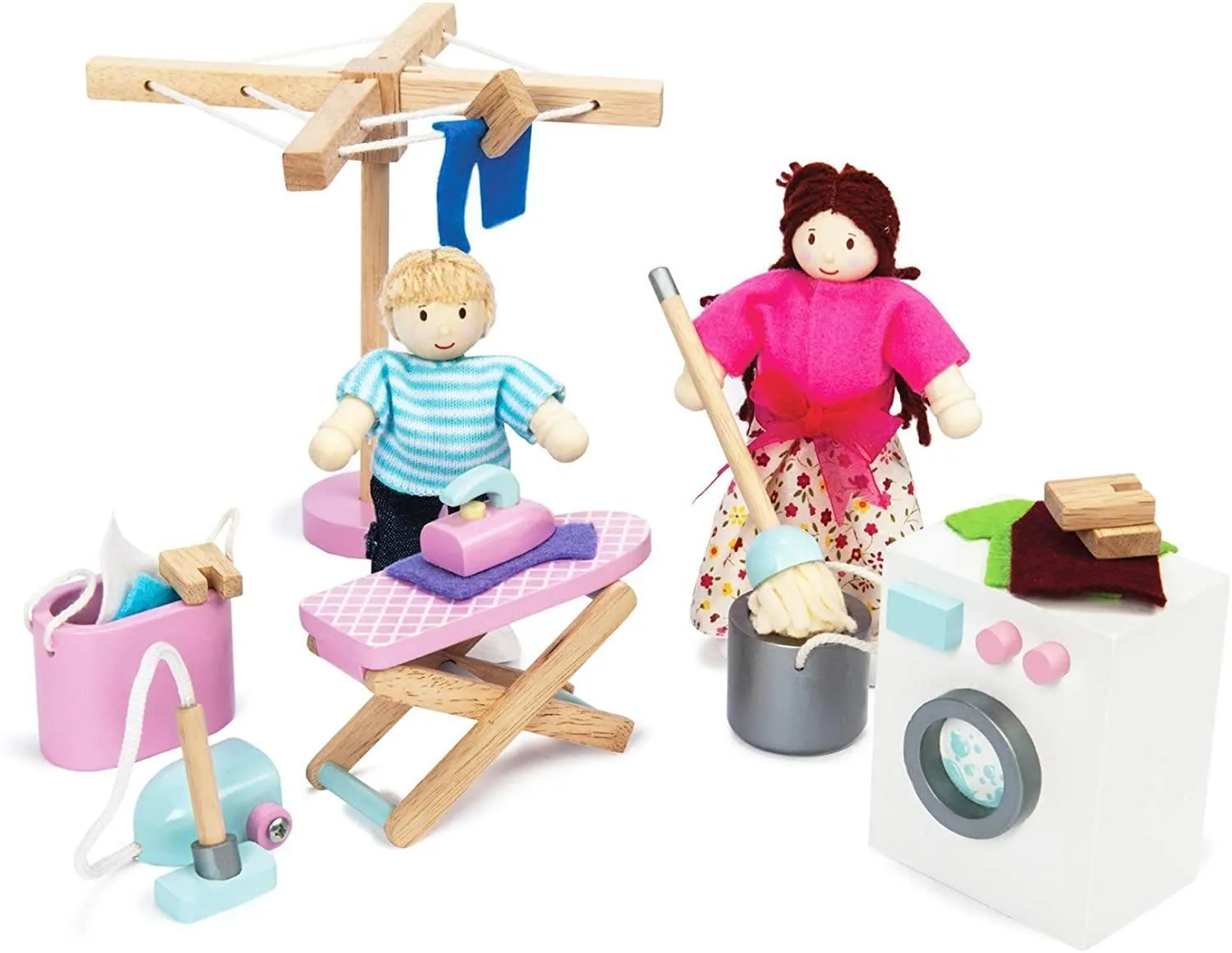 Display Toy Vinyl Statue Le Toy Van Wooden Doll House Laundry Room