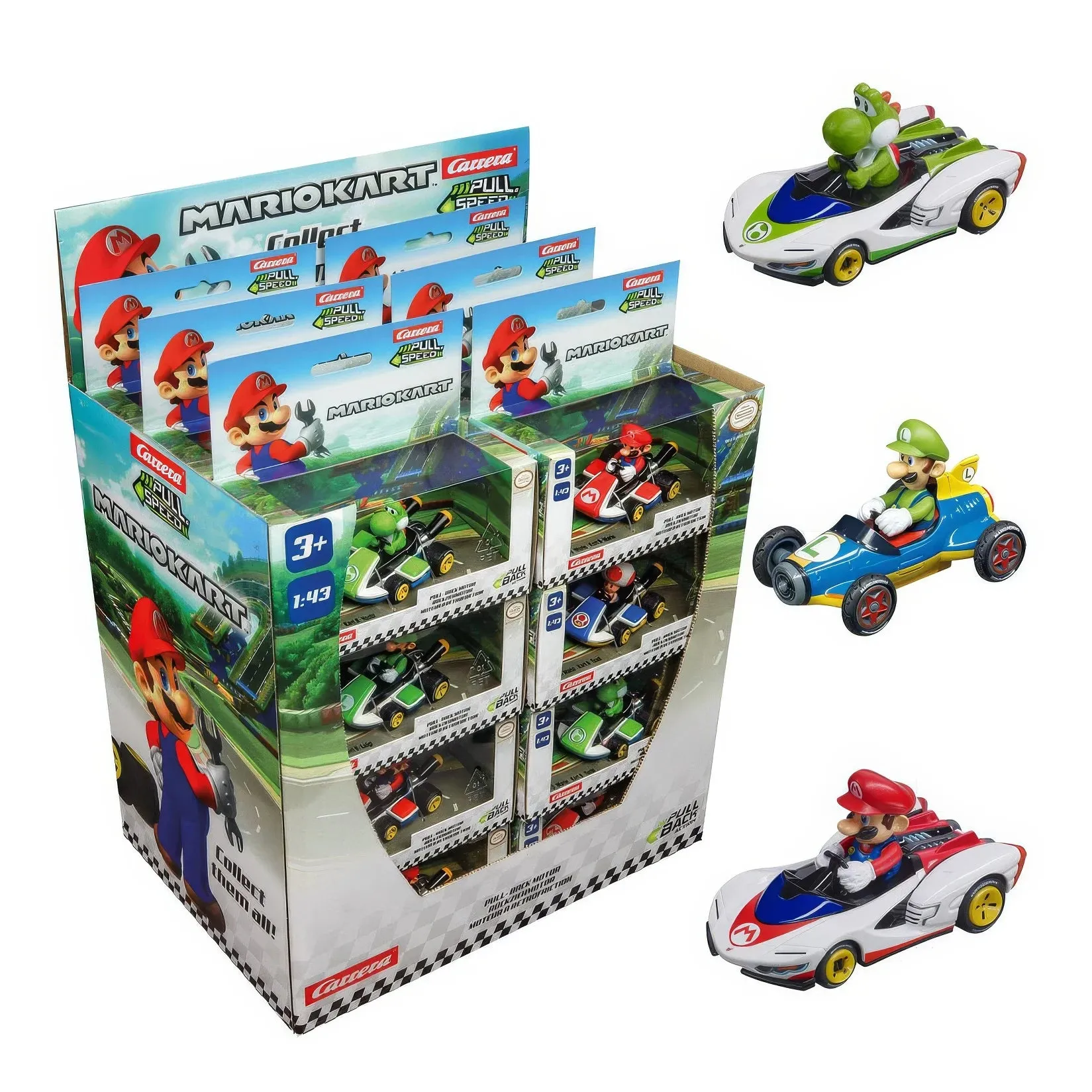 Street Art Nintendo Super Mario Kart 8 1:43 Scale Auto Pull-Back Cars- Assorted