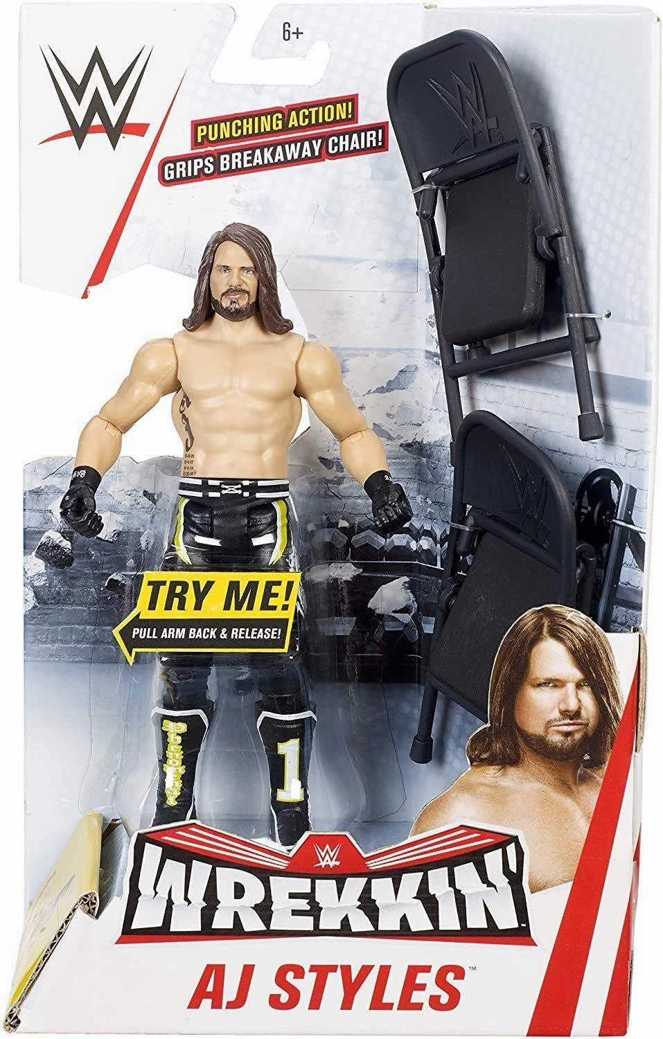 WWE GGP08 Wrekkin AJ Styles Action Figure with Accessories, 6 Inch Balcony Decoration