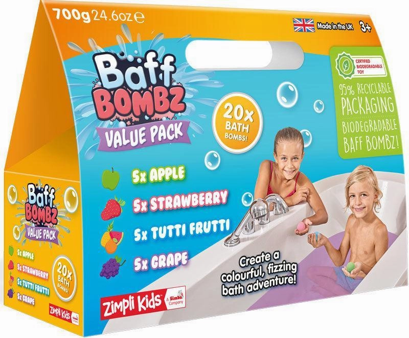 Superhero Hero Zimpli Kids Baff Bath Bombz Round Mega Value Pack - 20 Pack 700g
