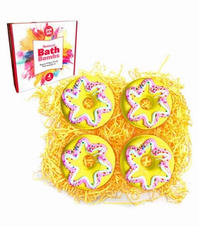 Zimpli Kids Doughnut Baff Bomb Pack 100g x 4 Character Statue