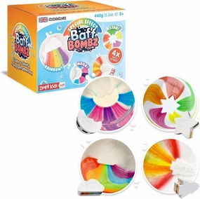 Zimpli Kids Fizzing Special Effect Baff Bath Bombz - 4 Pack 440g Animation Series